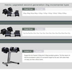 SANSHIKJ SSKJ-DB028 Adjustable Round Dumbbell Set 2kg Increment 36kg Black