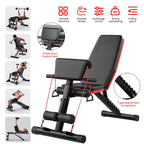 PORIYA ADKING Weight Bench Fitness Bench Press Squat Rack Adjustable Home Gym Equip