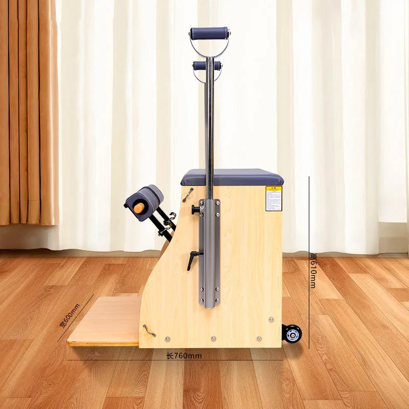 Multifunctional Pilates Steady Chair Maple Wood Yoga Fitness Equipment Squat Exercise