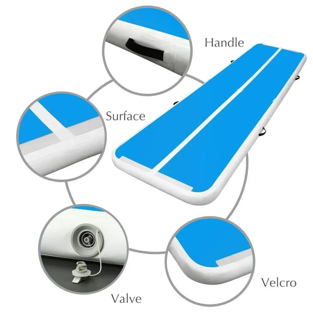 20cm Thick PVC Air Track Gymnastics Mat 8/9/10m Wear-Resistant Inflatable Tumbling Floor