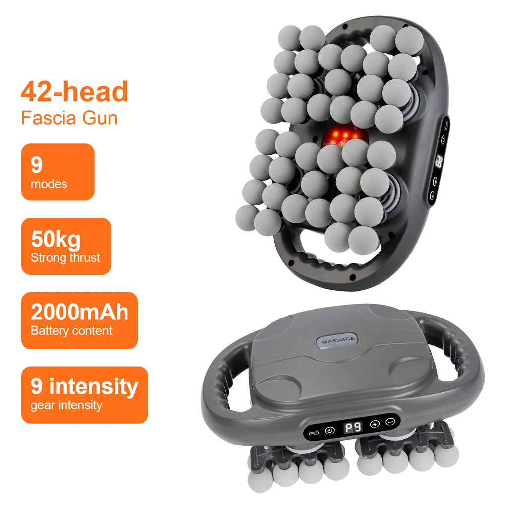 42-Heads Fascia Gun High-Frequency Vibration Body Massage Gun for Back Neck Shoulder Muscle