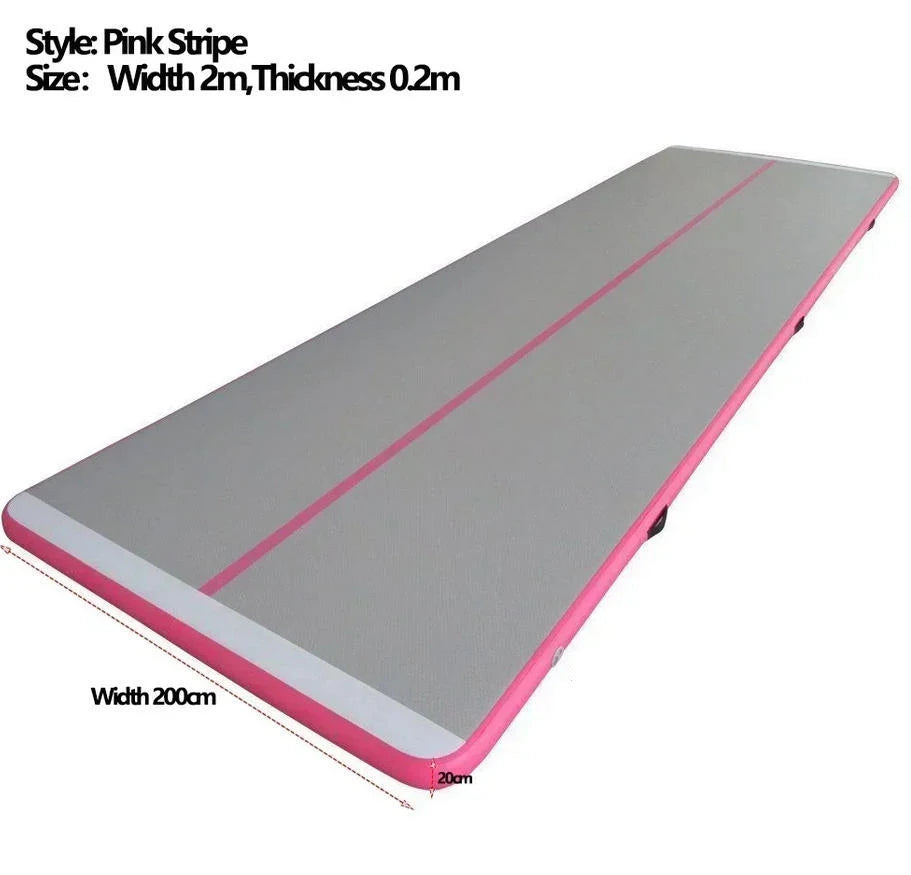 20cm Thick PVC Air Track Gymnastics Mat 8/9/10m Wear-Resistant Inflatable Tumbling Floor