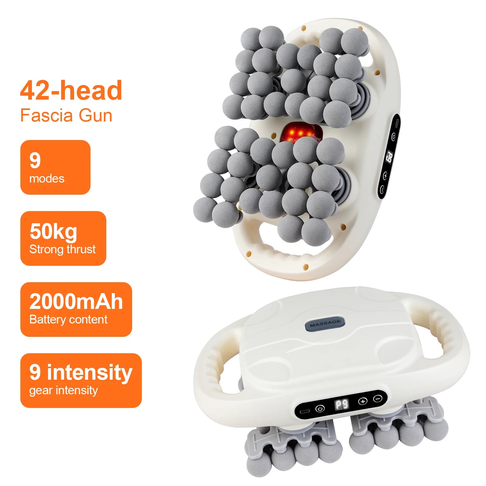 42-Heads Fascia Gun High-Frequency Vibration Body Massage Gun for Back Neck Shoulder Muscle