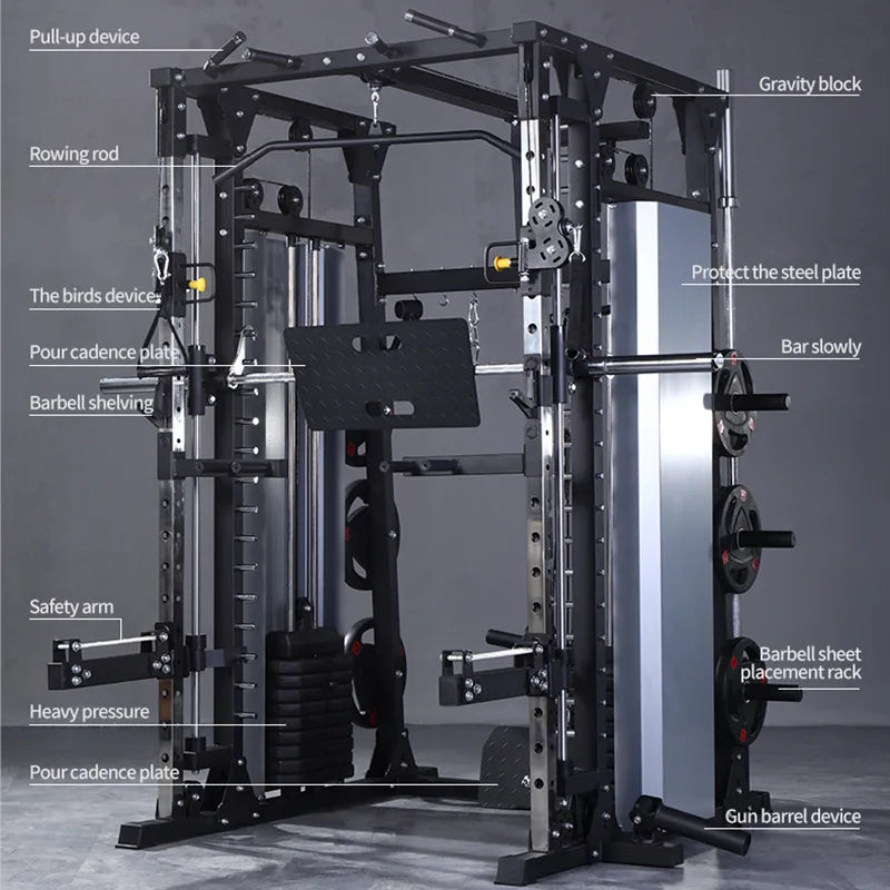 Multifunctional Squat Stand Smith Machine with 500kg Capacity