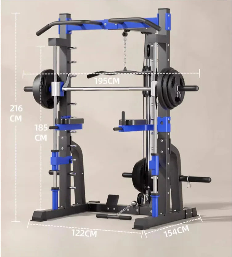 Multifunctional Smith Machine Cage with Squat Rack 300kg Capacity