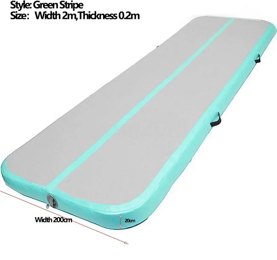 20cm Thick PVC Air Track Gymnastics Mat 8/9/10m Wear-Resistant Inflatable Tumbling Floor