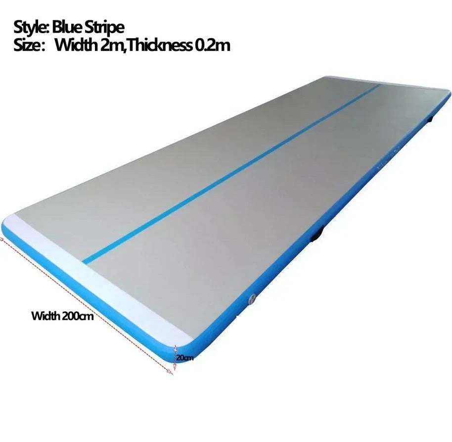 20cm Thick PVC Air Track Gymnastics Mat 8/9/10m Wear-Resistant Inflatable Tumbling Floor