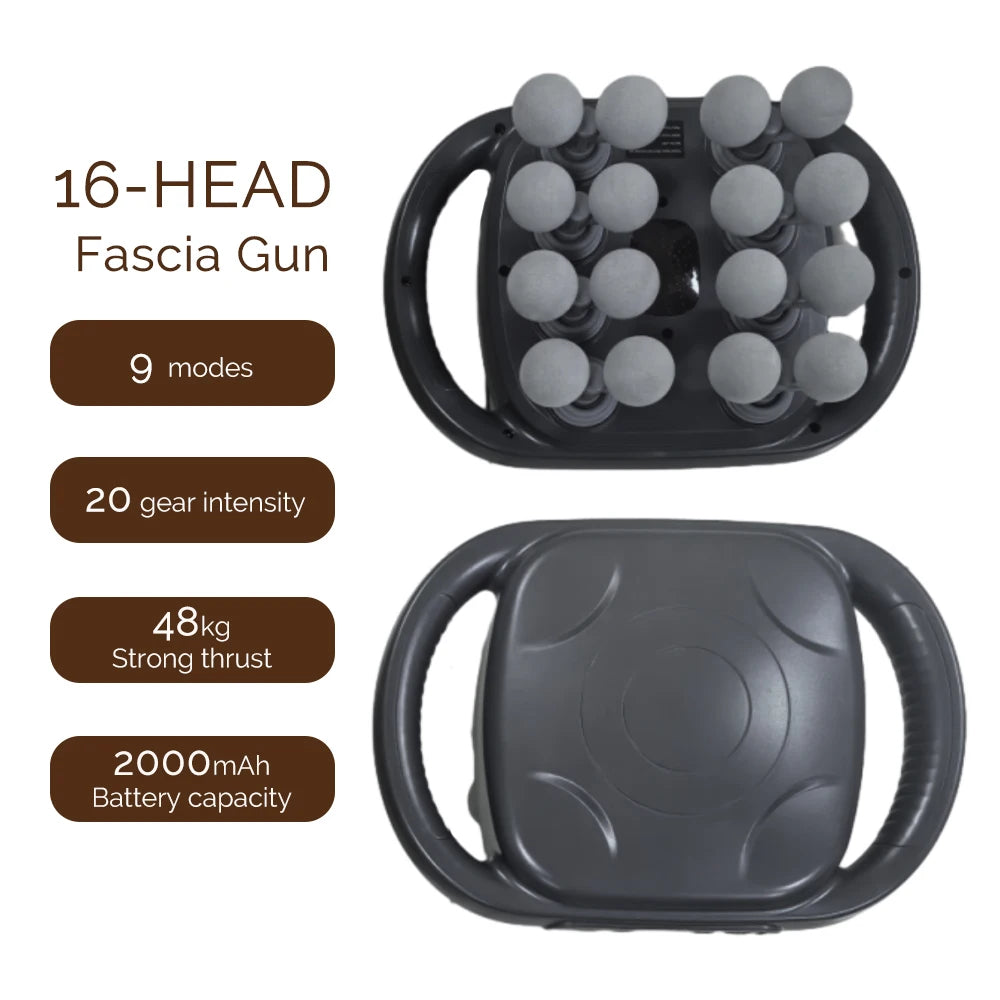 42-Heads Fascia Gun High-Frequency Vibration Body Massage Gun for Back Neck Shoulder Muscle