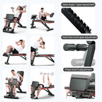 PORIYA ADKING Weight Bench Fitness Bench Press Squat Rack Adjustable Home Gym Equip