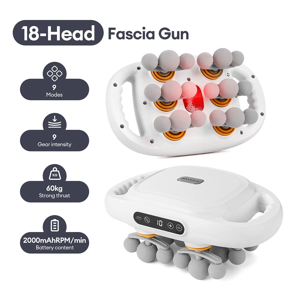 42-Heads Fascia Gun High-Frequency Vibration Body Massage Gun for Back Neck Shoulder Muscle