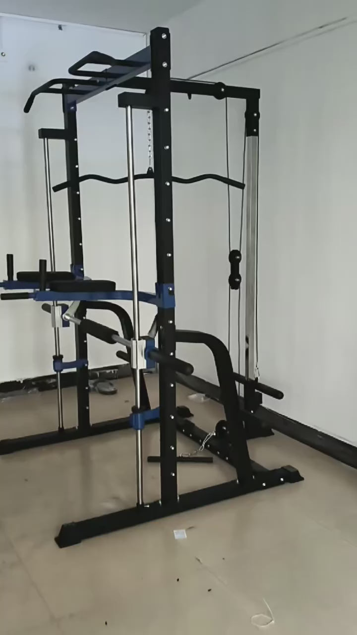 Multifunctional Smith Machine Cage with Squat Rack 300kg Capacity